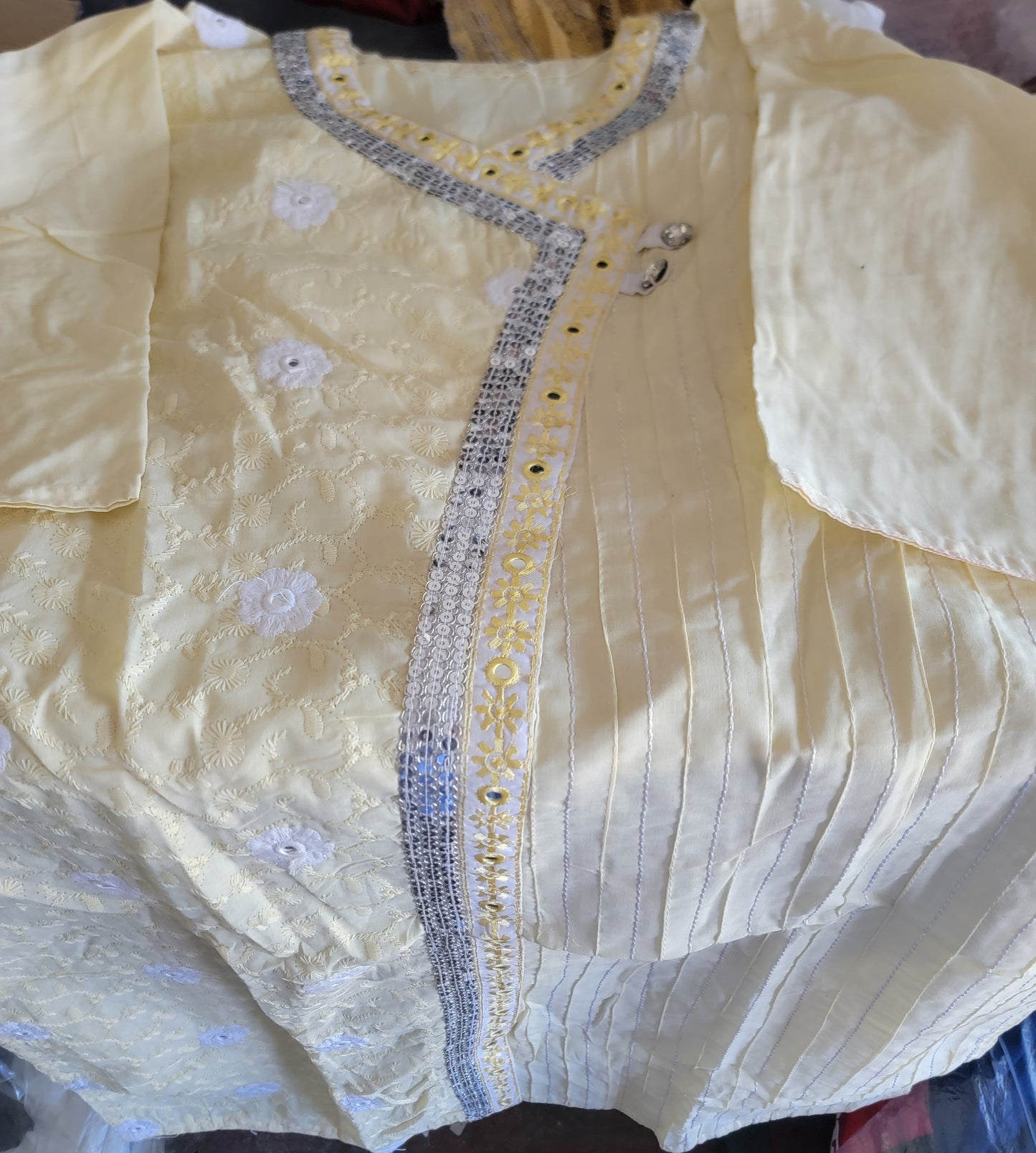 Yellow Cotton Salwar kameez Plus Chest Size 50