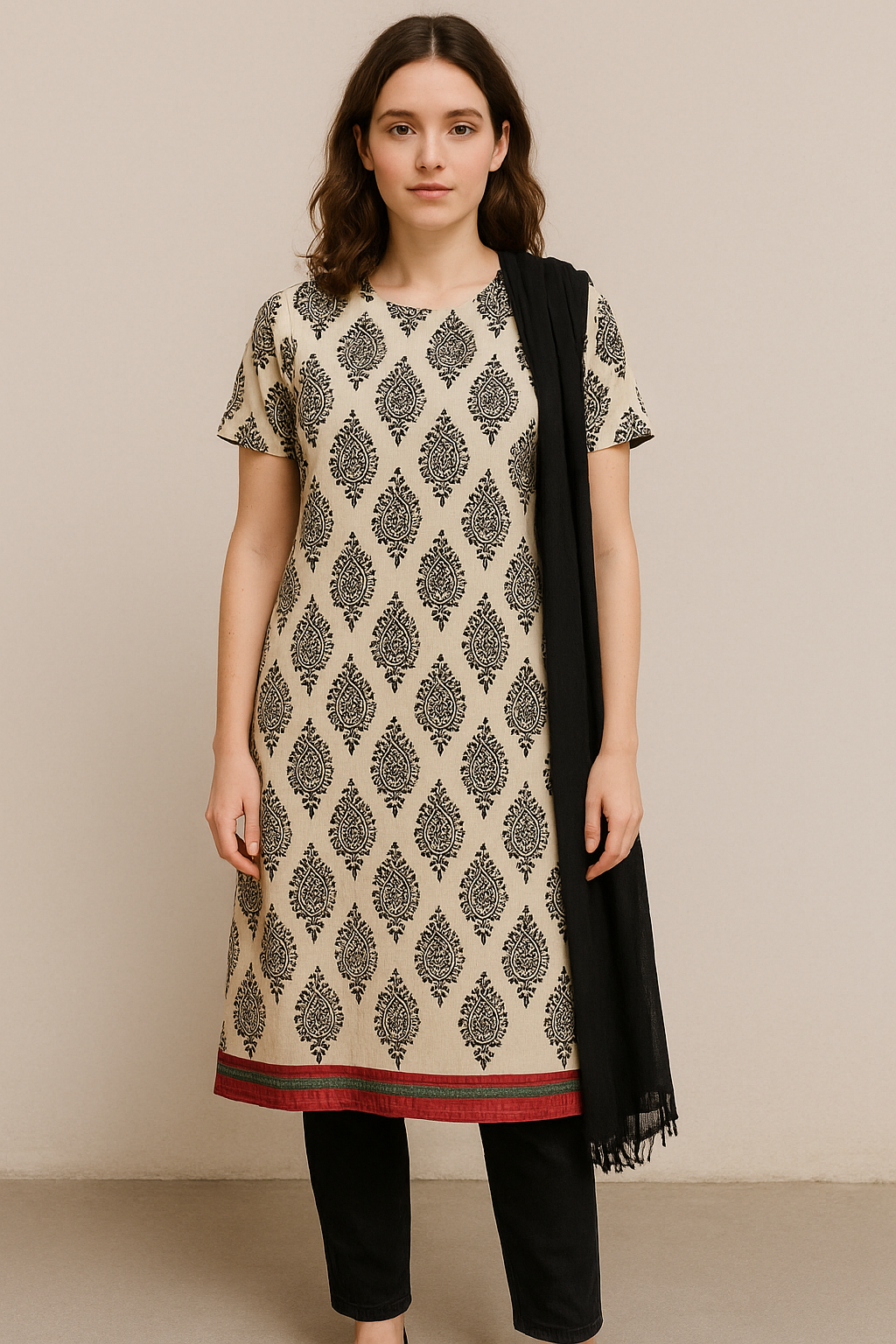 Crepe salwar kameez Dupatta set plus chest size 54