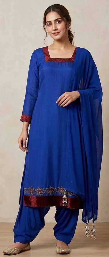 Royal Blue Beaded salwar kameez Chest size 44