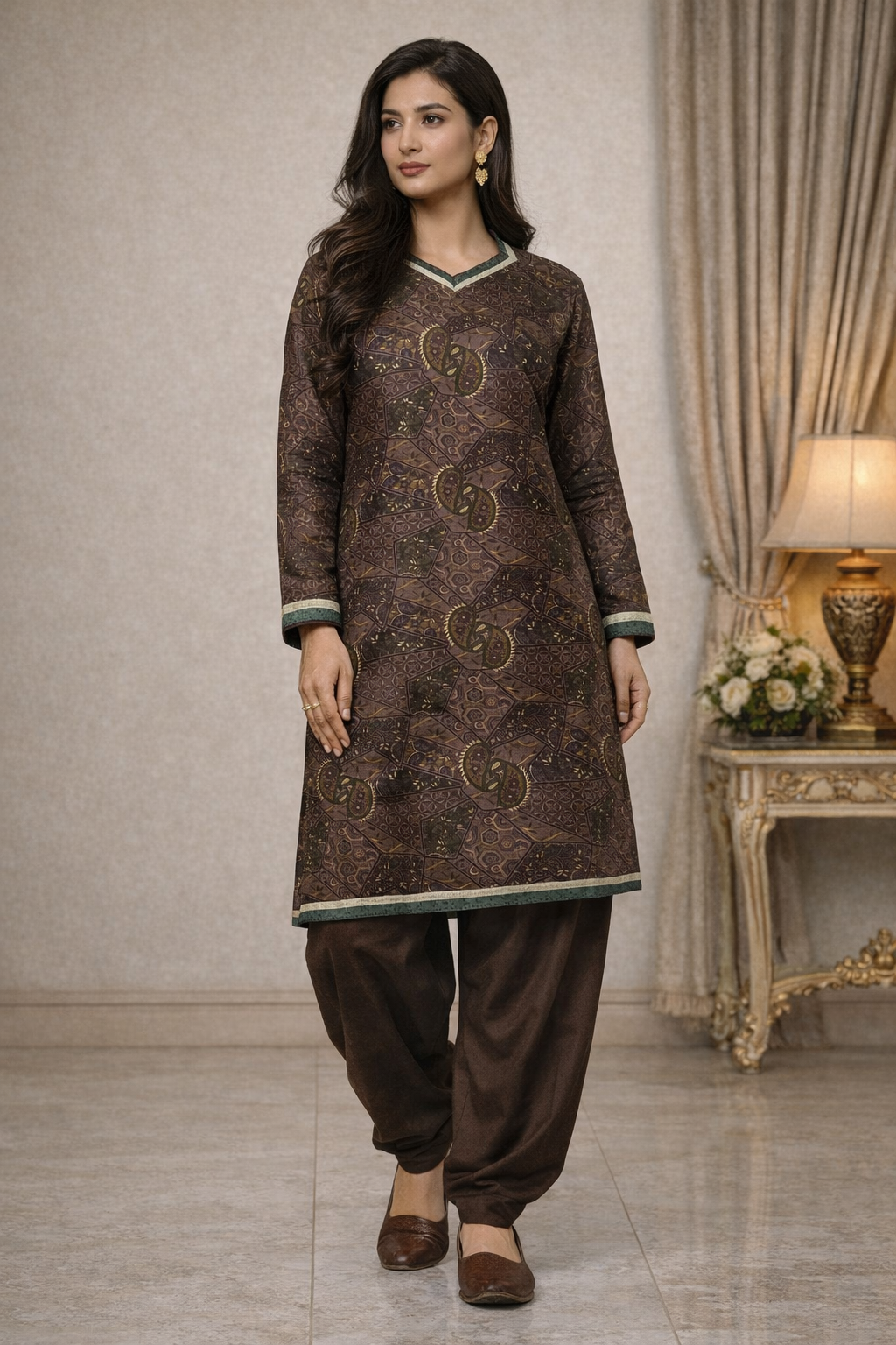 Cotton Long sleeves salwar kameez Dupatta Plus size 52