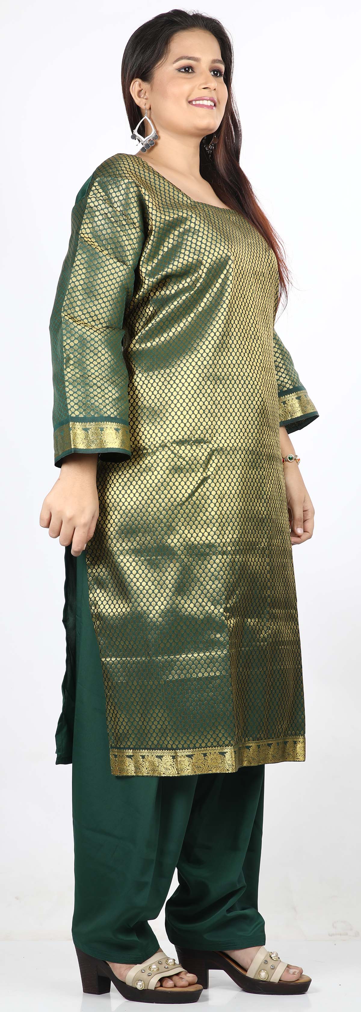 Green Plus Size salwar kameez Dress Indian wedding Party wear Chest size 54