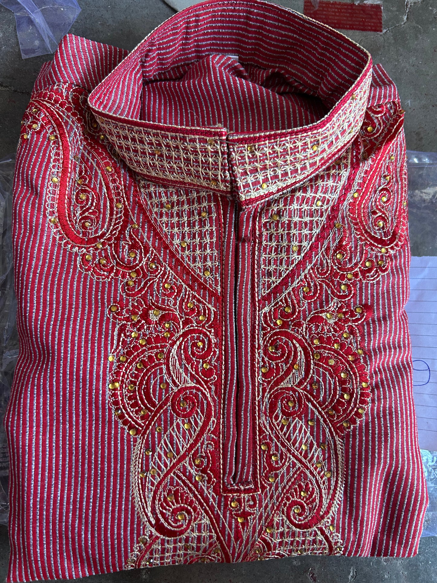 Red Boys kurta pajama set Age 6 Indian Wedding party wear