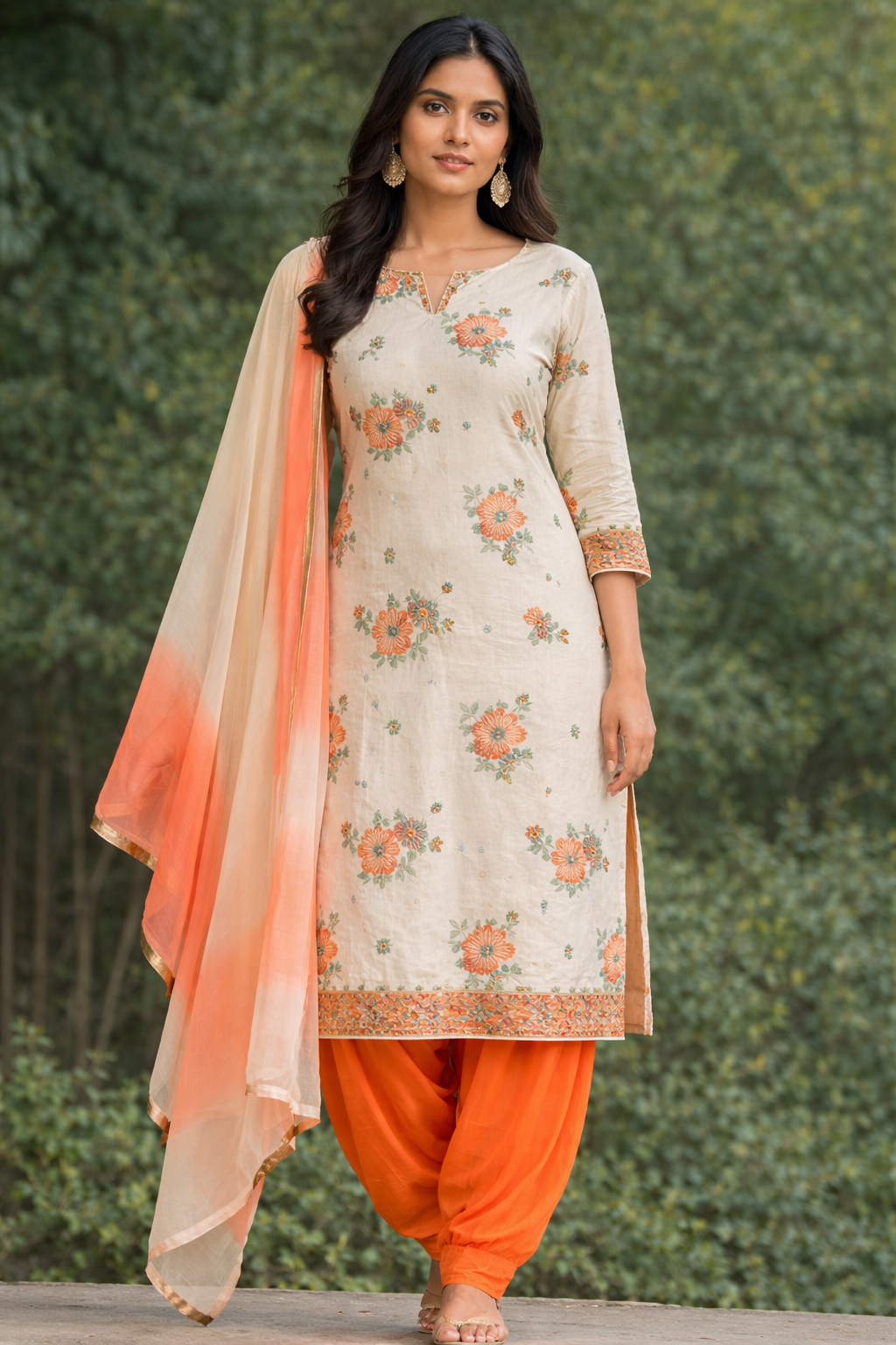 Cotton short sleeve salwar kameez dress plus chest size 48