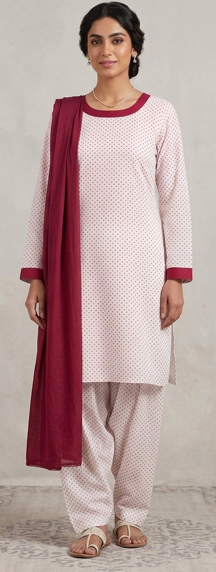 Polka Dot soft salwar kameez Dress plus size 50