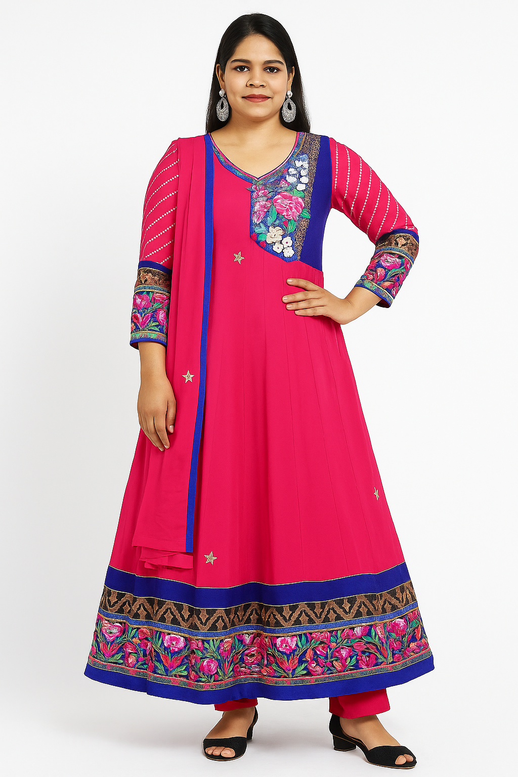 Pink salwar kameez Dupatta chest size 40