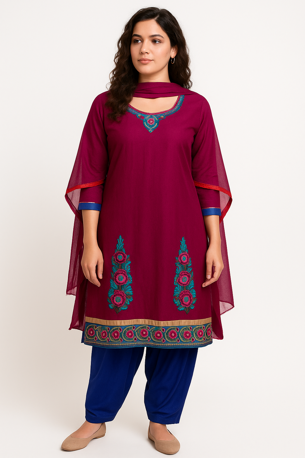 Purple Anarkali Salwar kameez Dress Chest size 36,38,40