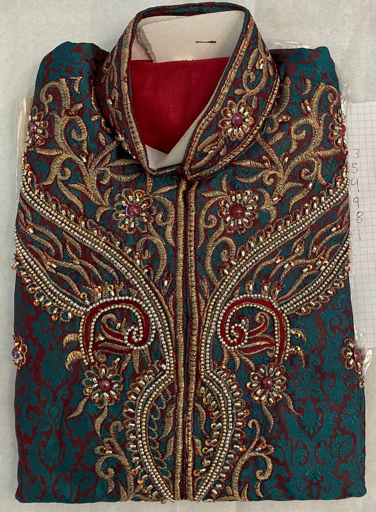 Blue Sherwani Silk Indian Boys Kurta sherwani set Age 3,5