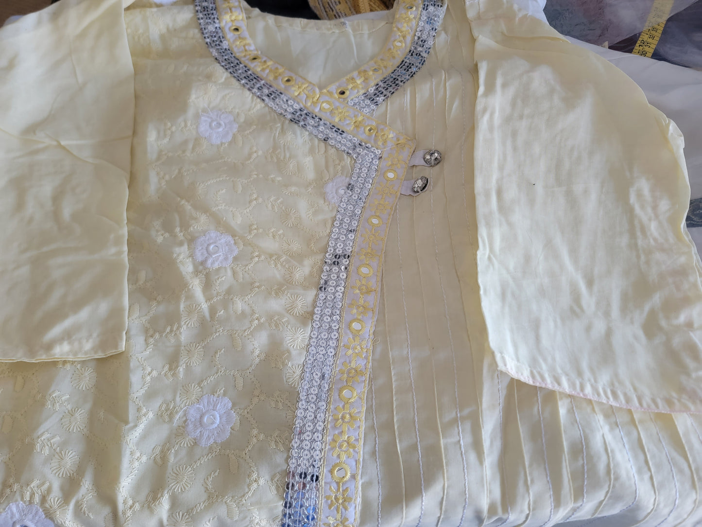 Yellow Cotton Salwar kameez Plus  Chest Size 50