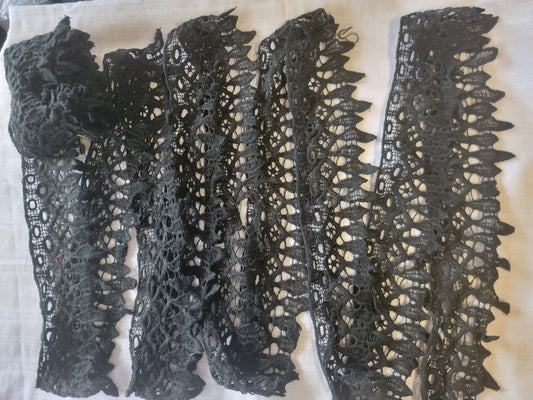 Black Lace Trim Art Craft Stitching fabric Doll Clothes Ornament Projects 4 yard