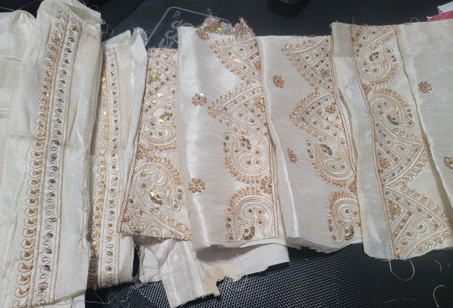 Set 10  Beaded Embroidered Lace Trim Art Craft Stitching fabric Doll Clothes Ornament Projects (Copy) (Copy)