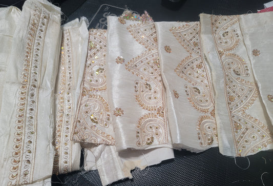 Set 10  Beaded Embroidered Lace Trim Art Craft Stitching fabric Doll Clothes Ornament Projects (Copy) (Copy)