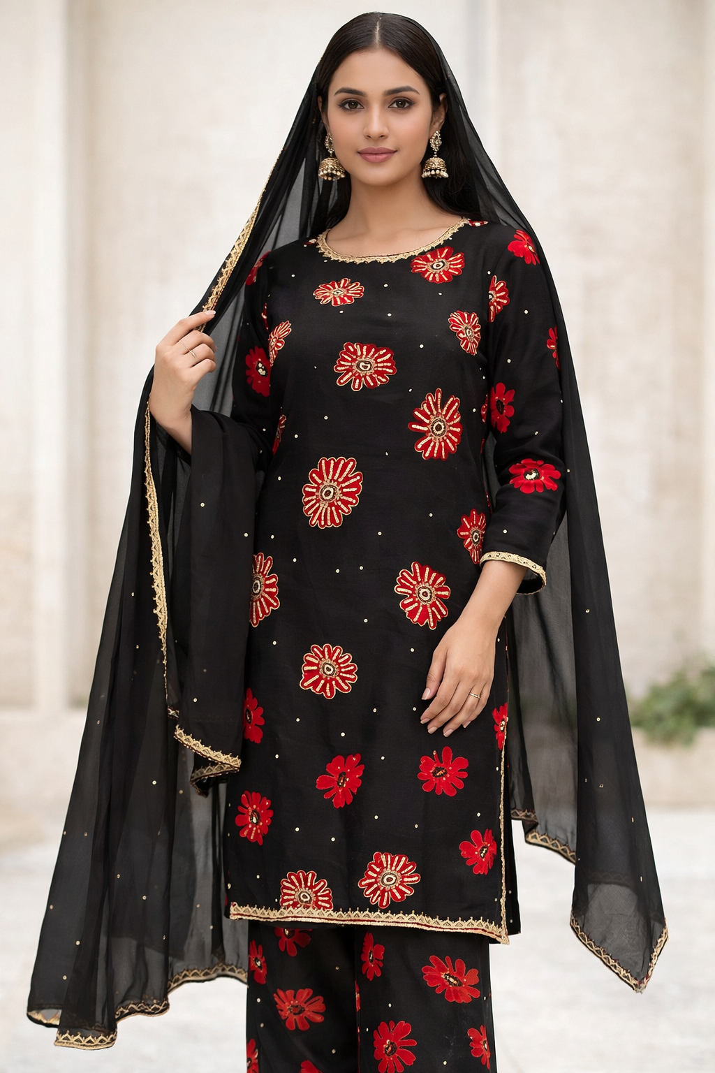 Black Salwar kameez dress size small chest size 38