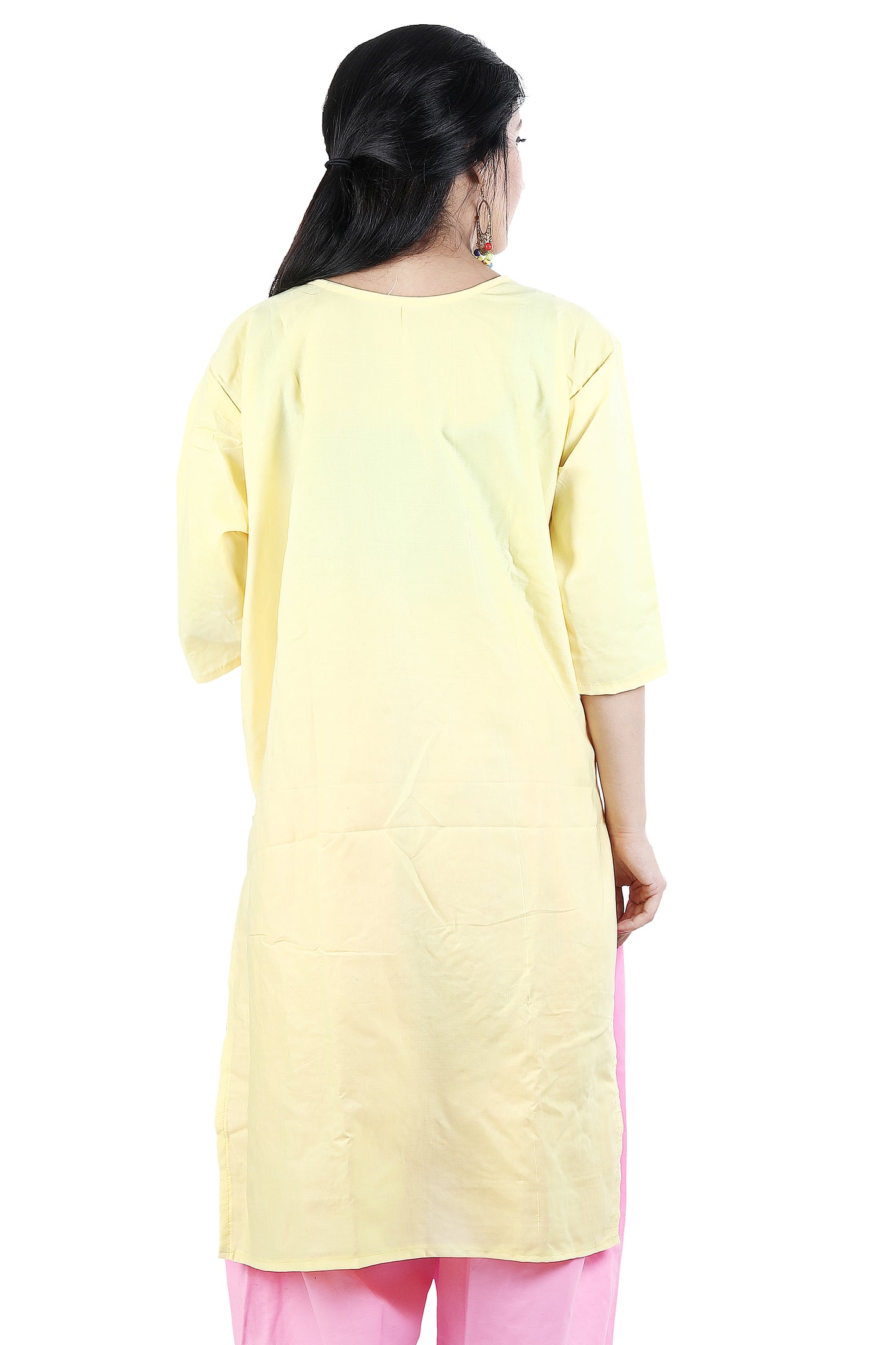 Yellow Cotton Salwar Dress Plus Chest  size 46 XL