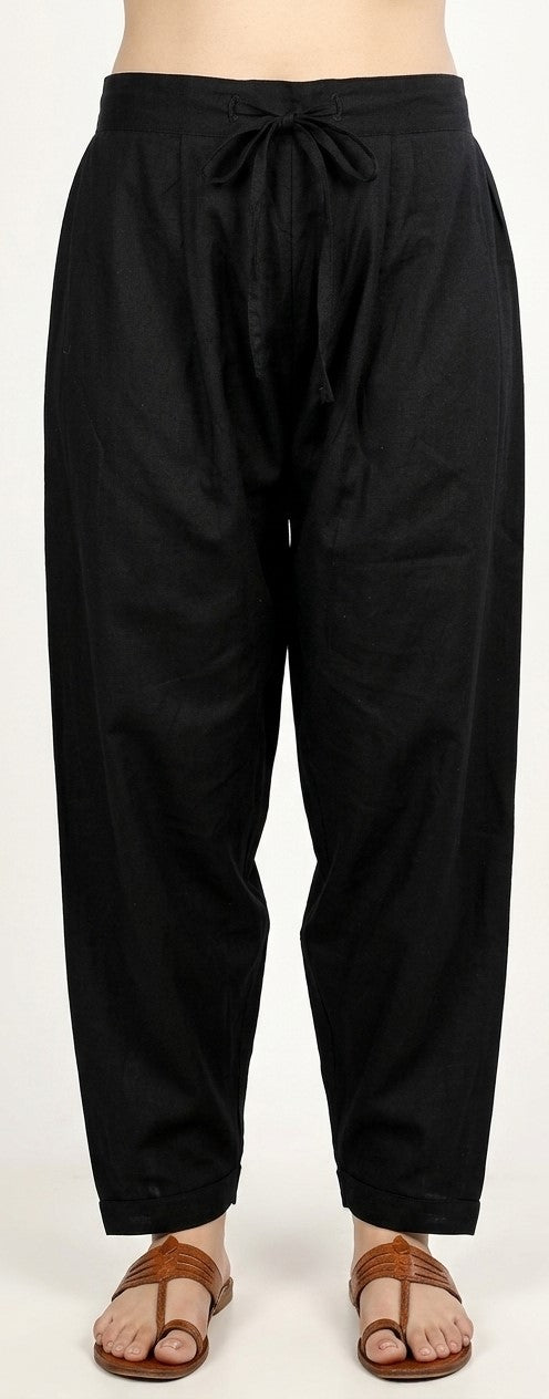 "Black crepe salwar for women – plus size Indian ethnic pants up to 9XL"
