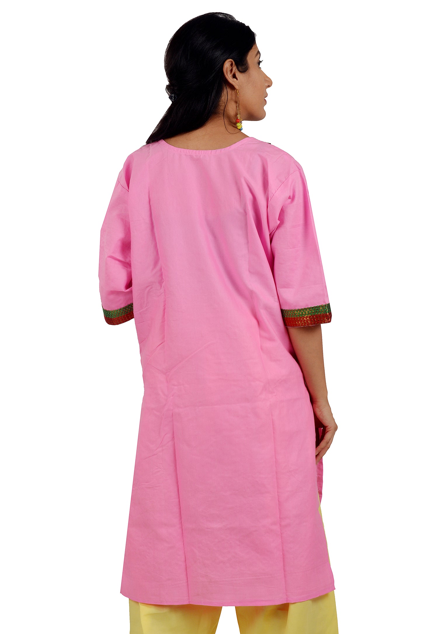 Pink Cotton Embroidered Salwar kameez dress Size 40 Medium