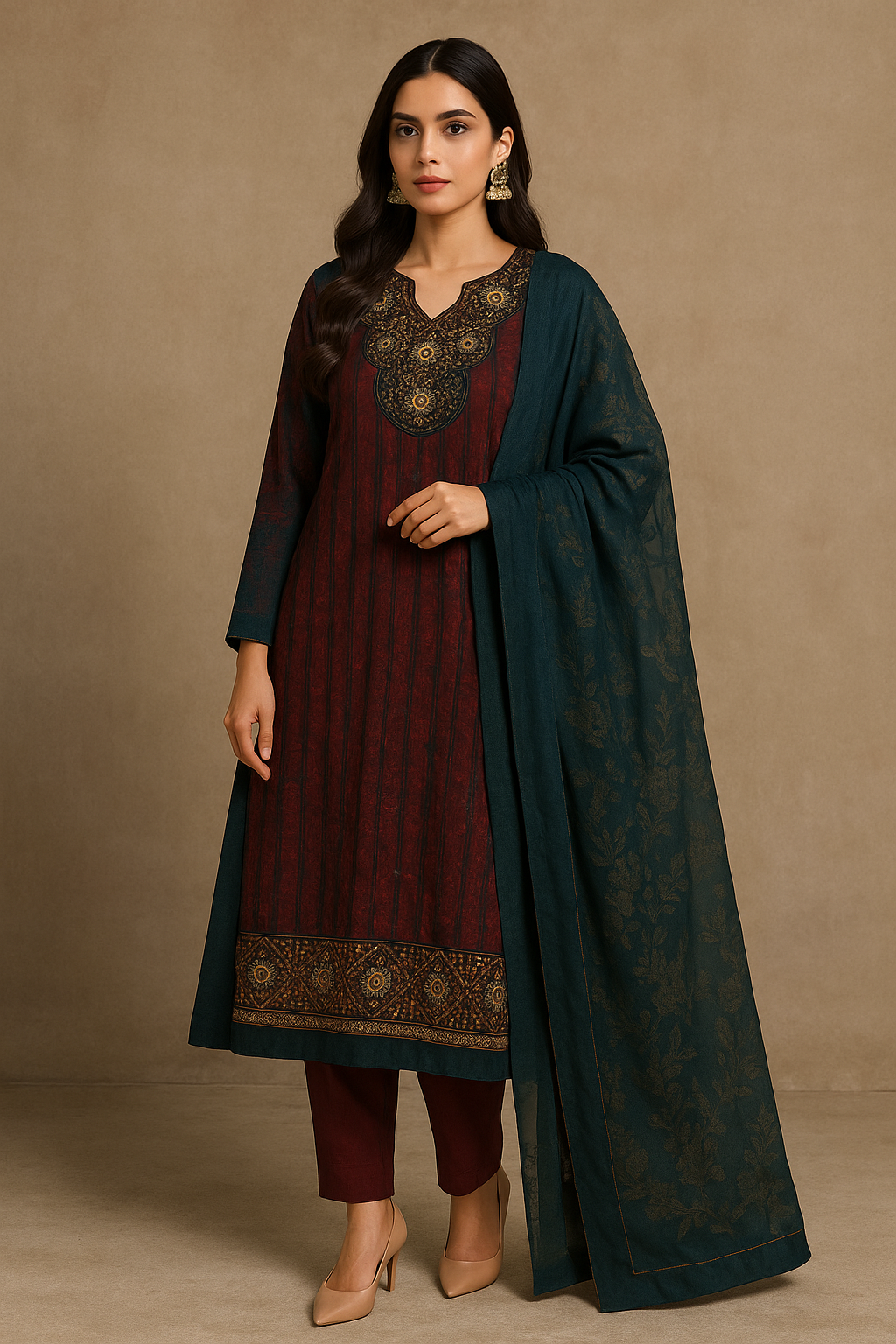 Cotton Embroidered Salwar kameez dress  size small