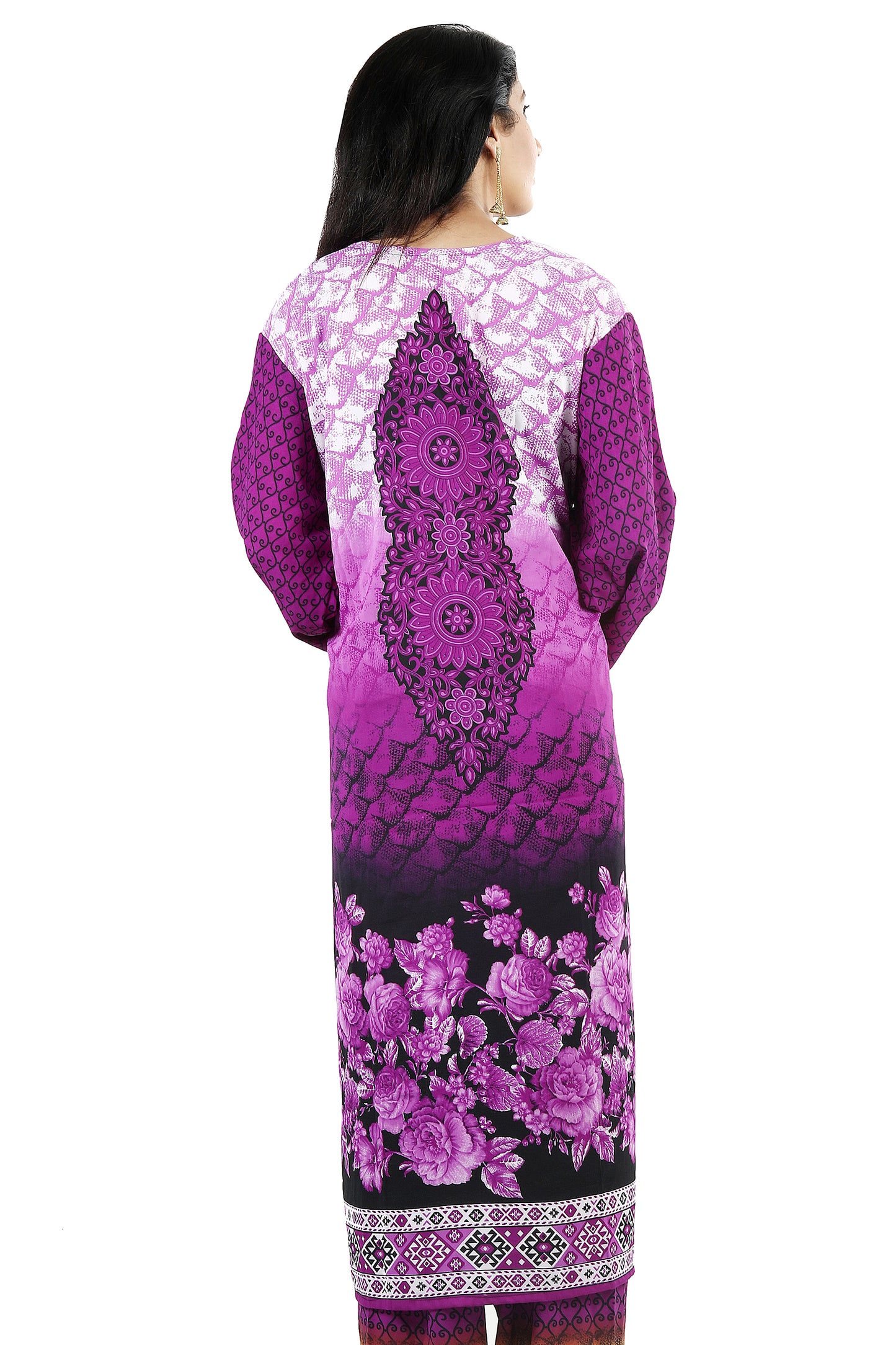 Purple Salwar kameez dress plus chest size 50 Indian wedding party wear Long sleeves