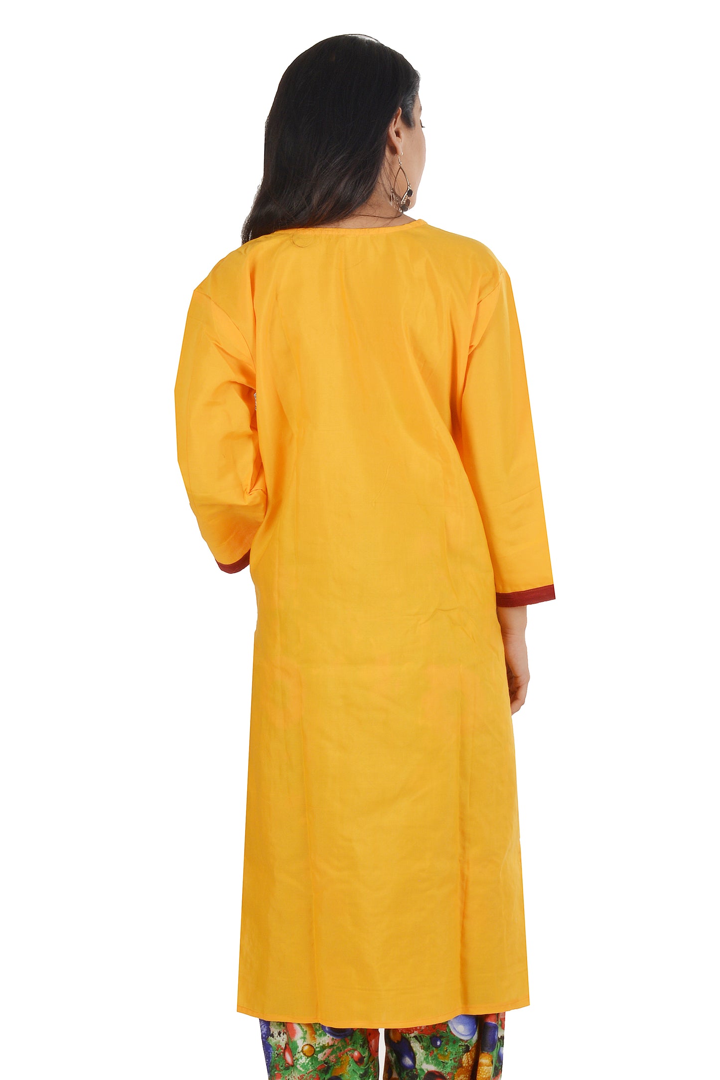 Yellow Salwar kameez Cotton Size Large Long sleeves