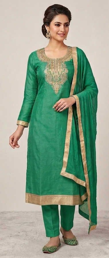 Emerald Green Beaded Indian wedding Party wear salwar kameez Plus chest size 48