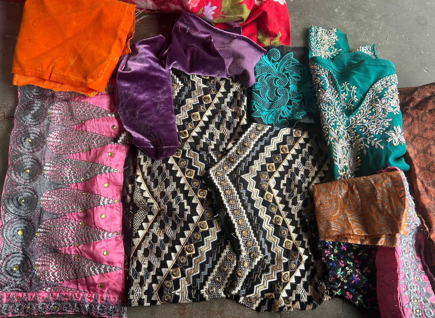Set Of 10 Small fabric Art Craft Stitching Project Doll Clothes