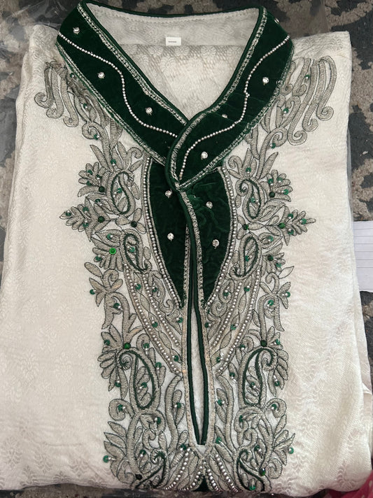 White men sherwani kurta pajama set Indian wedding party wear size 3Xl