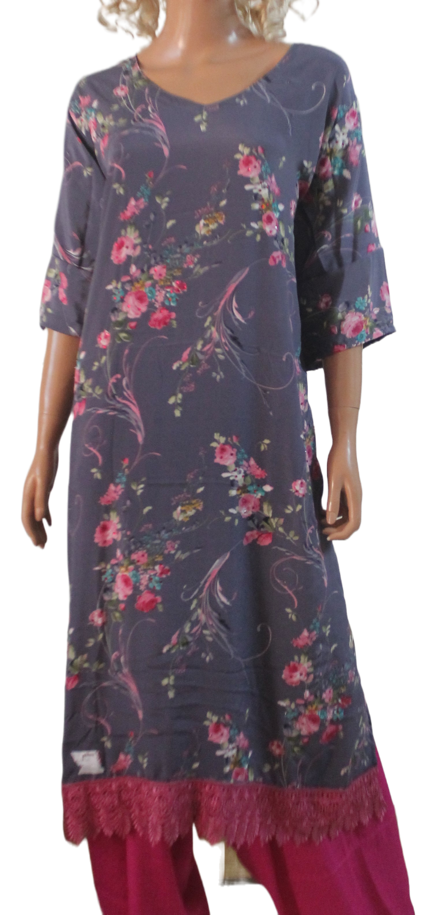 Gray Plus size salwar kameez dress size 54
