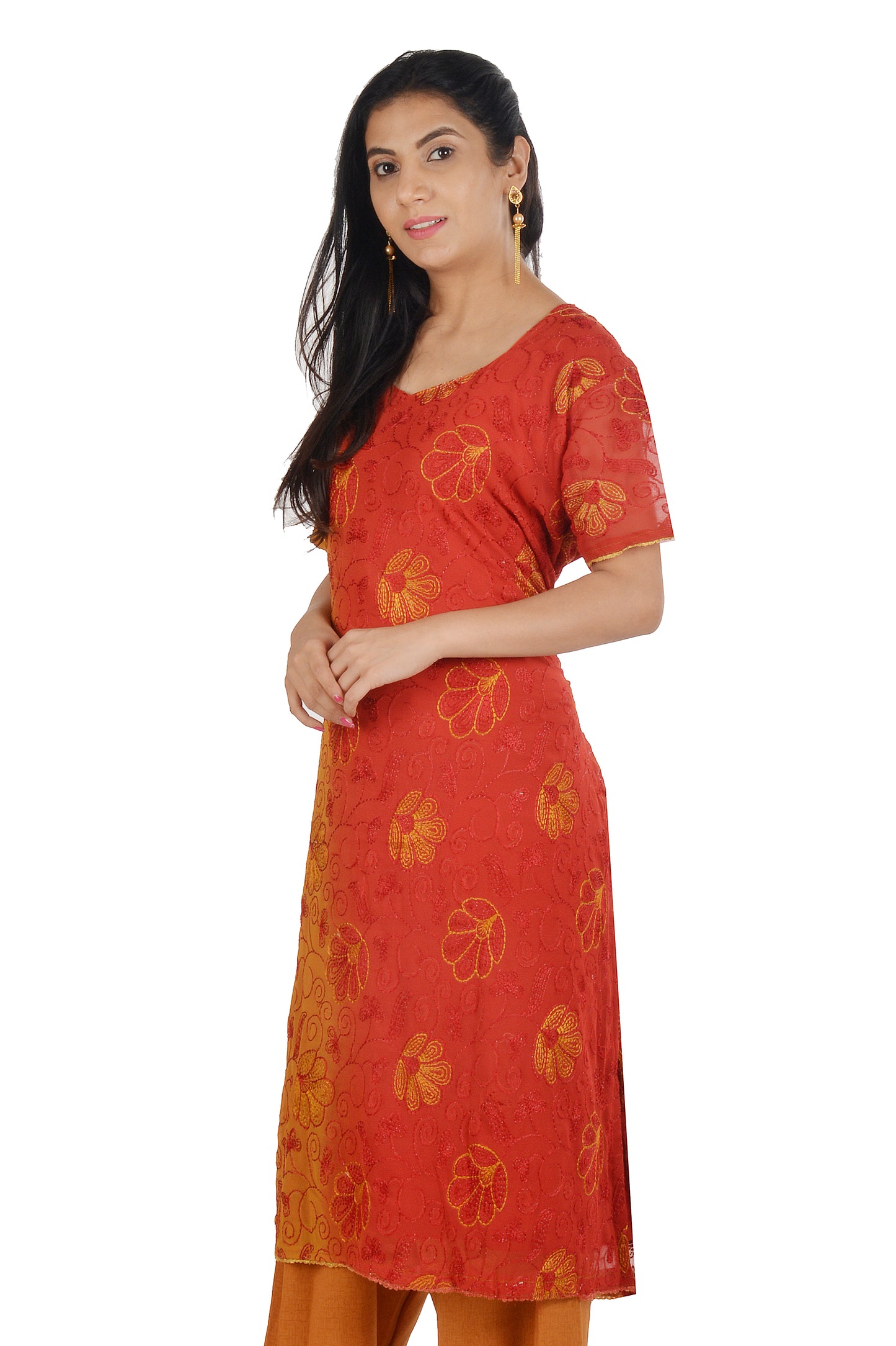 Red Embroidered salwar kameez dress plus size 52 Indian Wedding party wear
