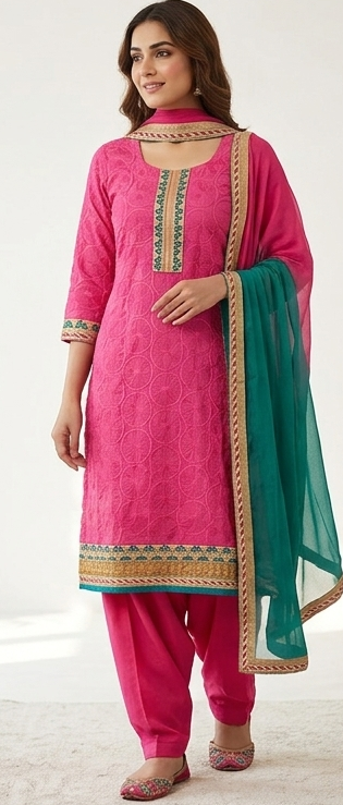 Pink salwar kameez dress Plus chest size 48
