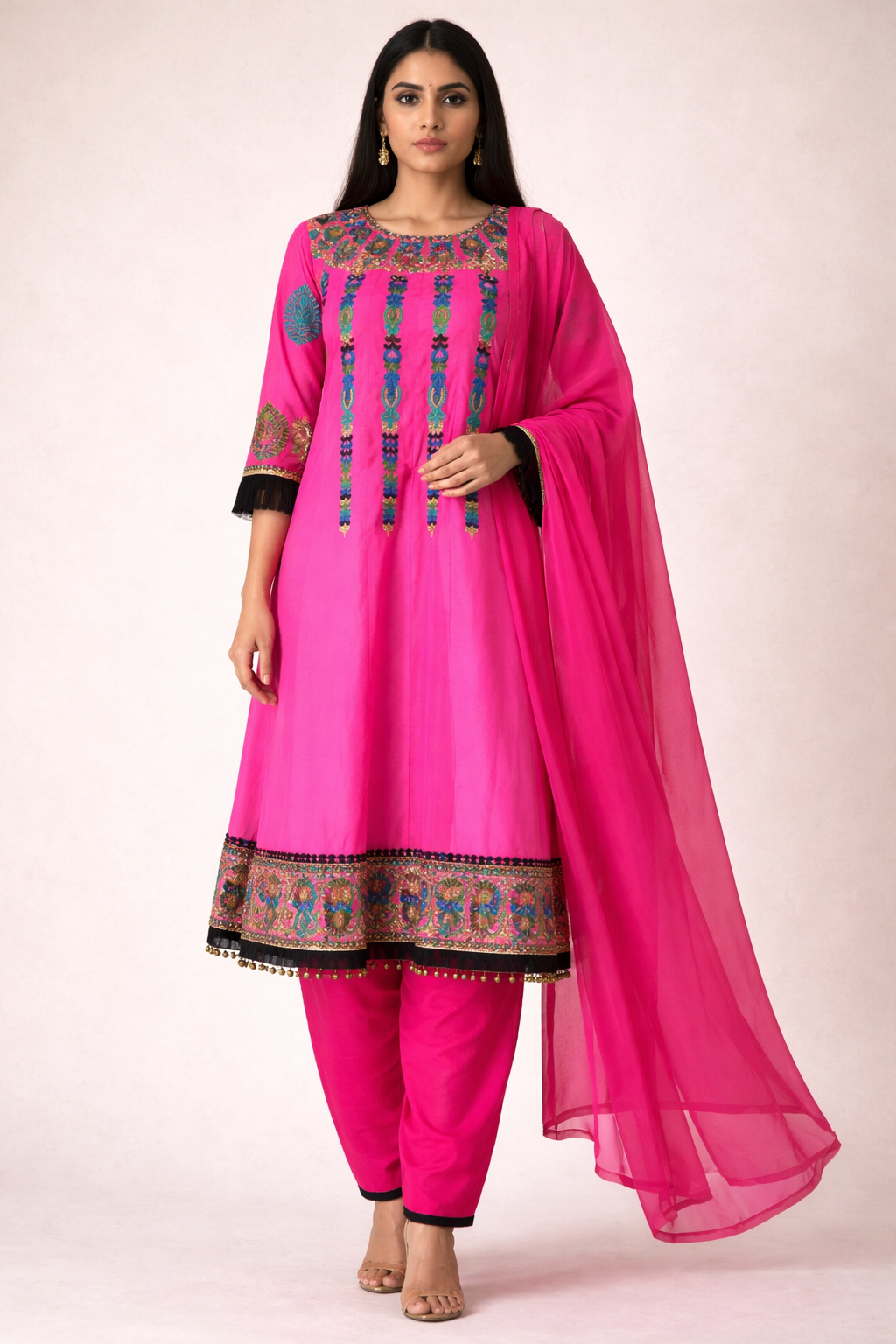Pink Salwar kameez Dress Chest  size 44 Embroidered Indian  wedding Party wear