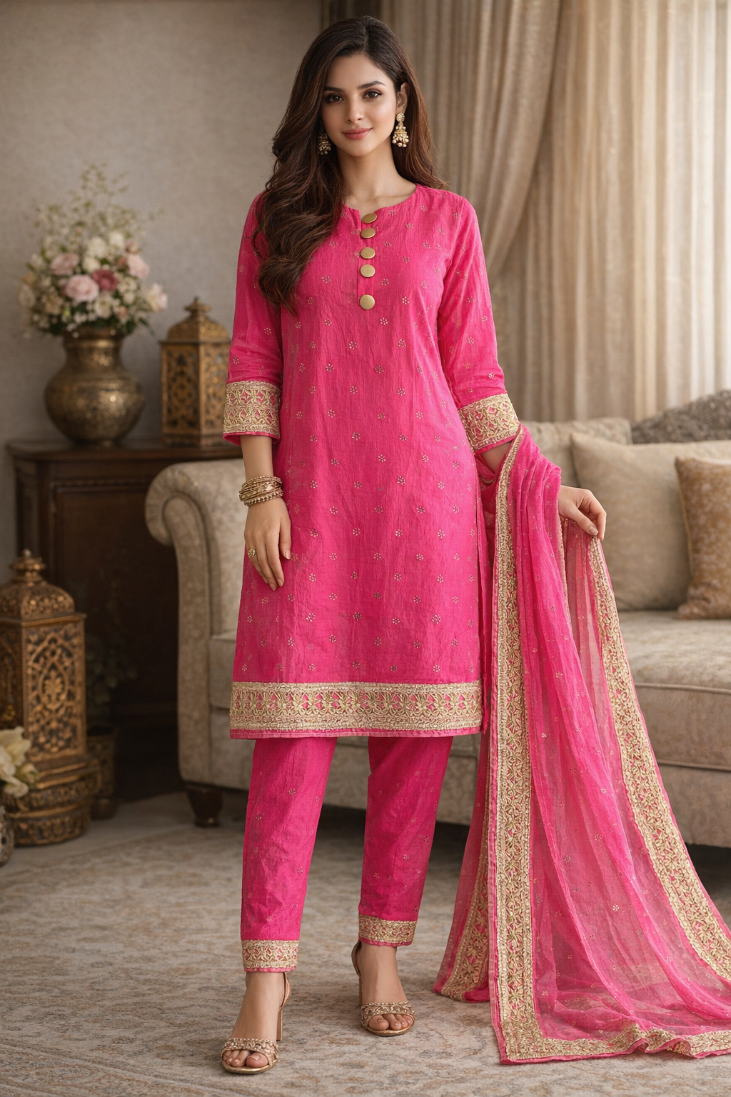 Pink salwar kameez dress size X small chest size 36 Indian wedding party wear Bollywood