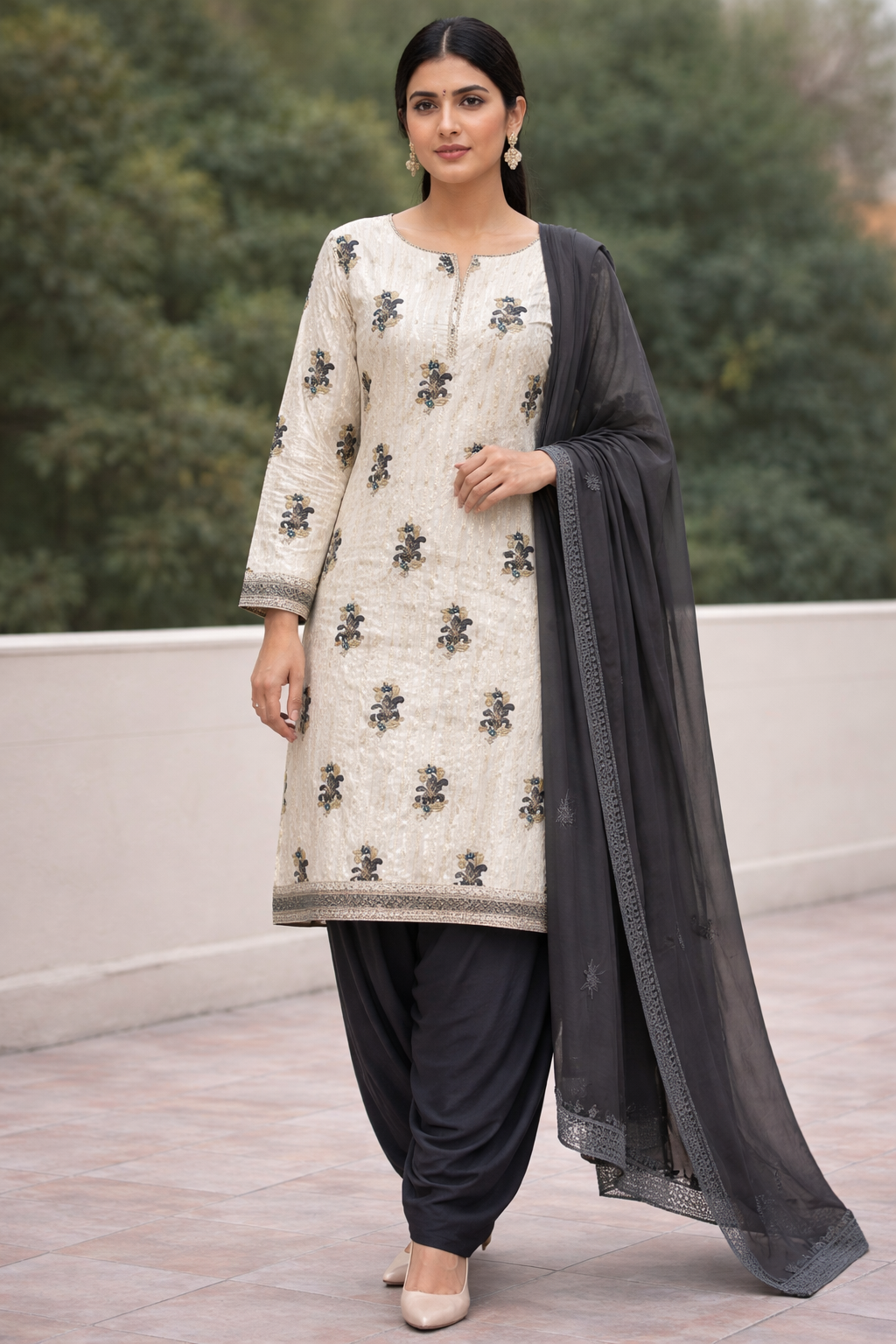 Cotton Embroidered Salwar kameez Dress Plus chest size 50 Long sleeves
