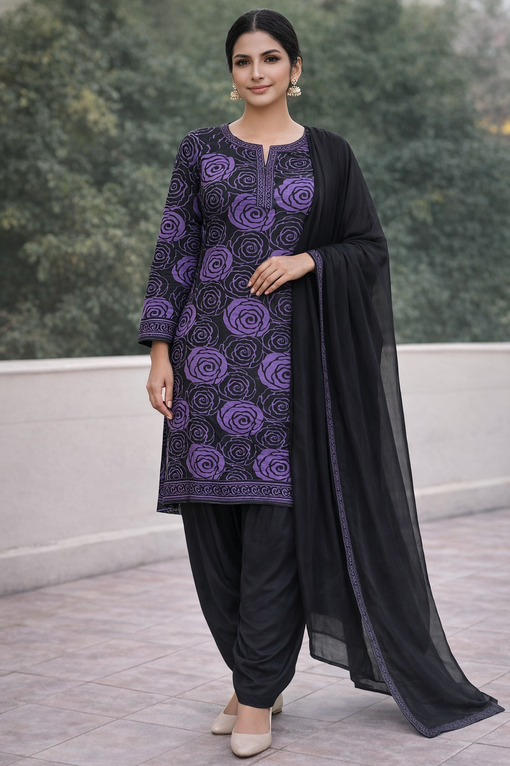 Purple Cotton salwar kameez Plus chest size 52