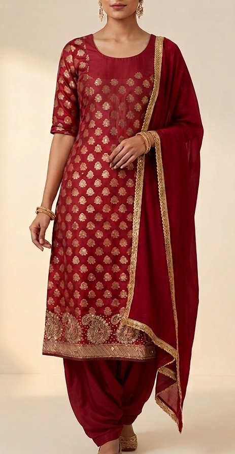 Burgundy Salwar kameez dress plus chest  size 50 Indian wedding party wear