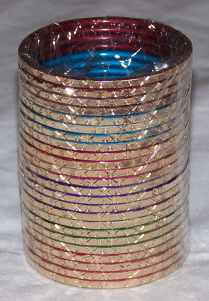 Girls  24-Piece Multi-Color Metal Bangle Set - Size 2.2 | Girls Ethnic Chooriyan