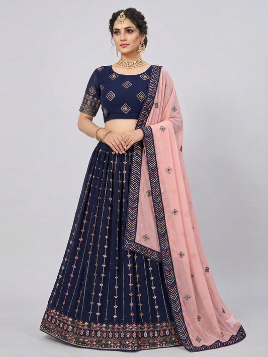 Blue Lehanga Choli set size 42  Large Bollywood Indian wedding