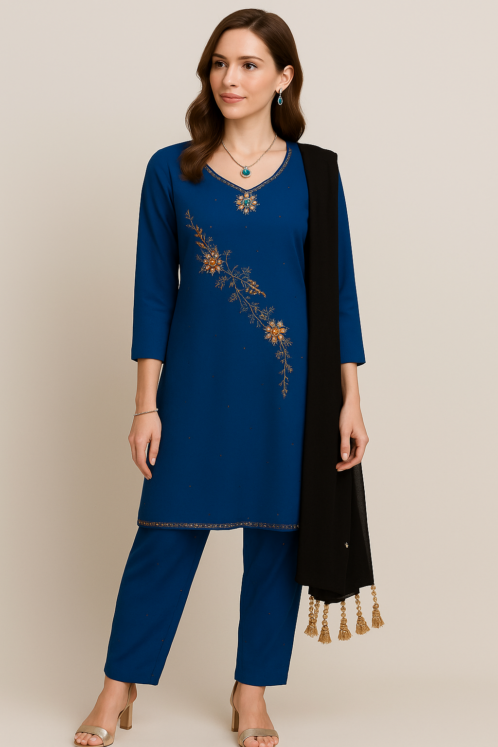 Blue  salwar kameez Dupatta set  chest  Size 40