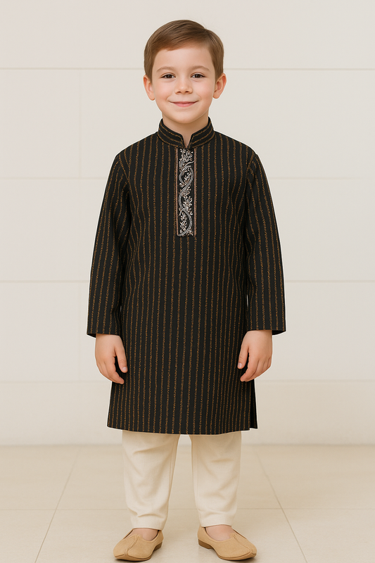 Black  Boys Kurta pajama set  Indian Wedding party wear age 0-7