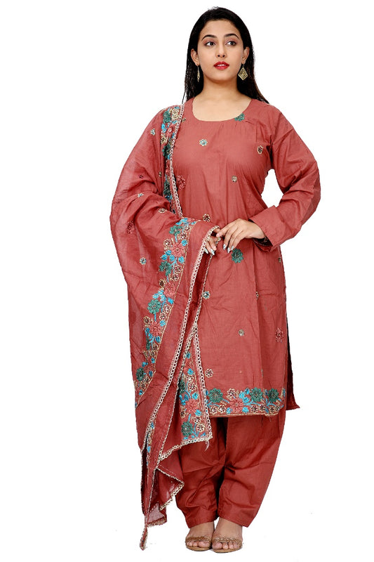 Brown Salwar kameez dress Cotton Plus chest size 50