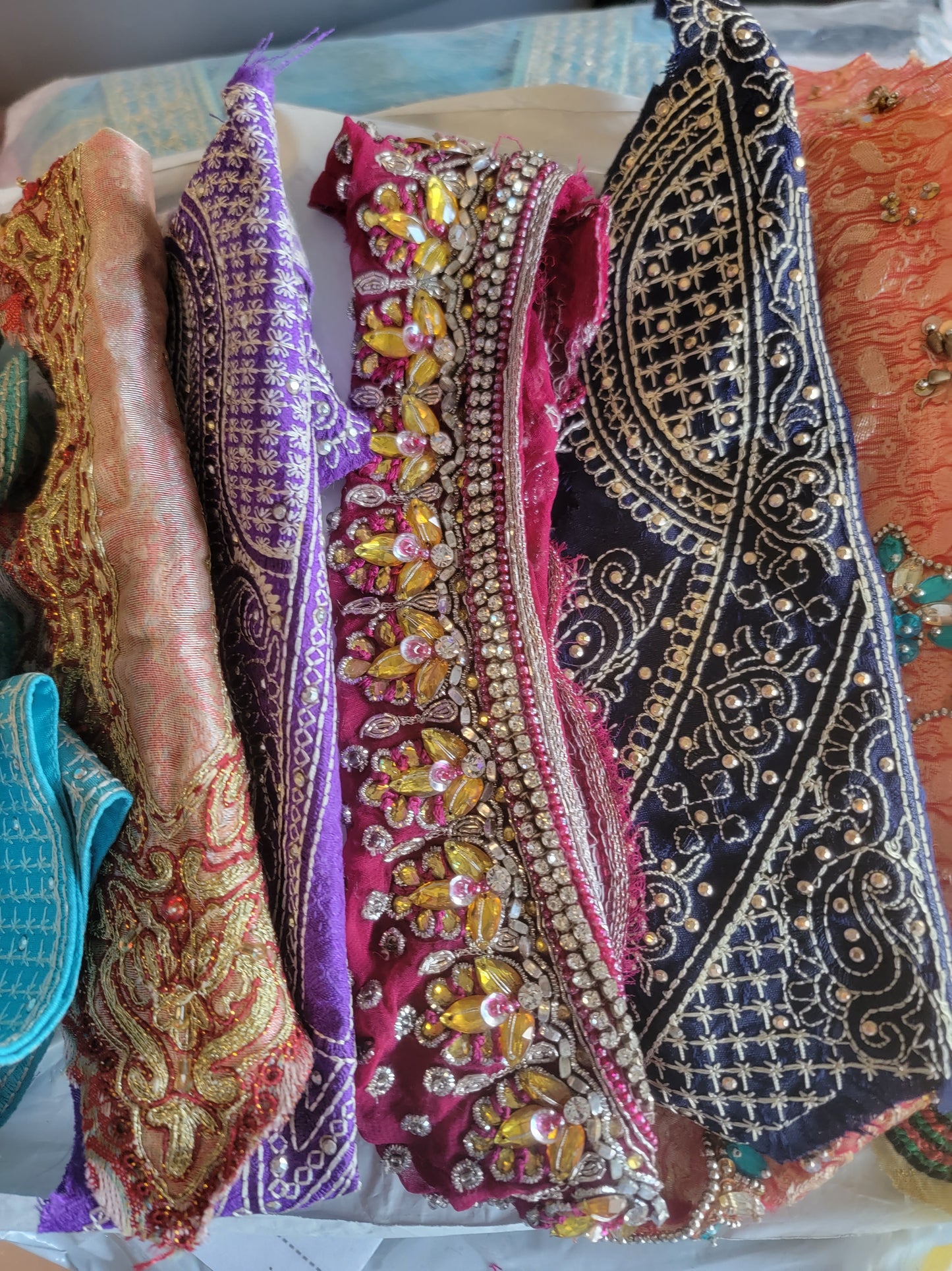 Set of 10 Beaded Embroidered Lace Trim – Perfect for Fashion & Craft Projects