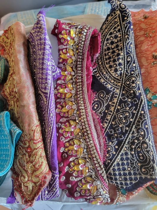 Set of 10 Beaded Embroidered Lace Trim – Perfect for Fashion & Craft Projects