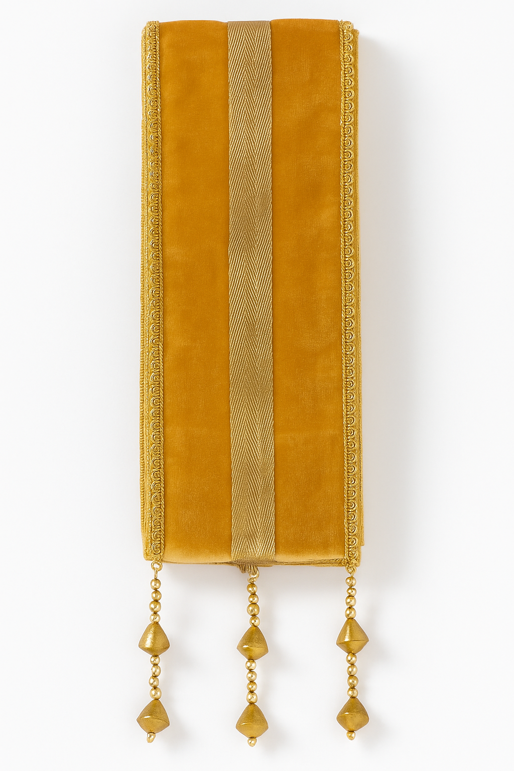Gold  Velvet Men’s Dupatta with Gold Border | Sherwani Shawl for Wedding & Reception