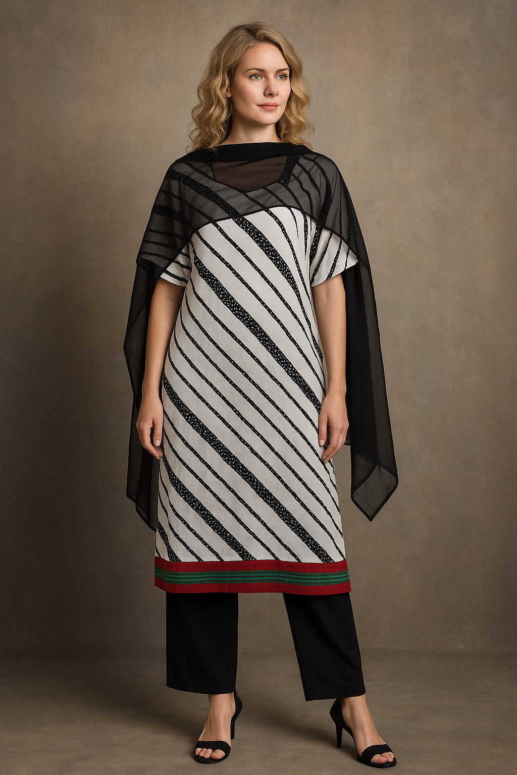 salwar kameez Dupatta set plus chest  Size 52