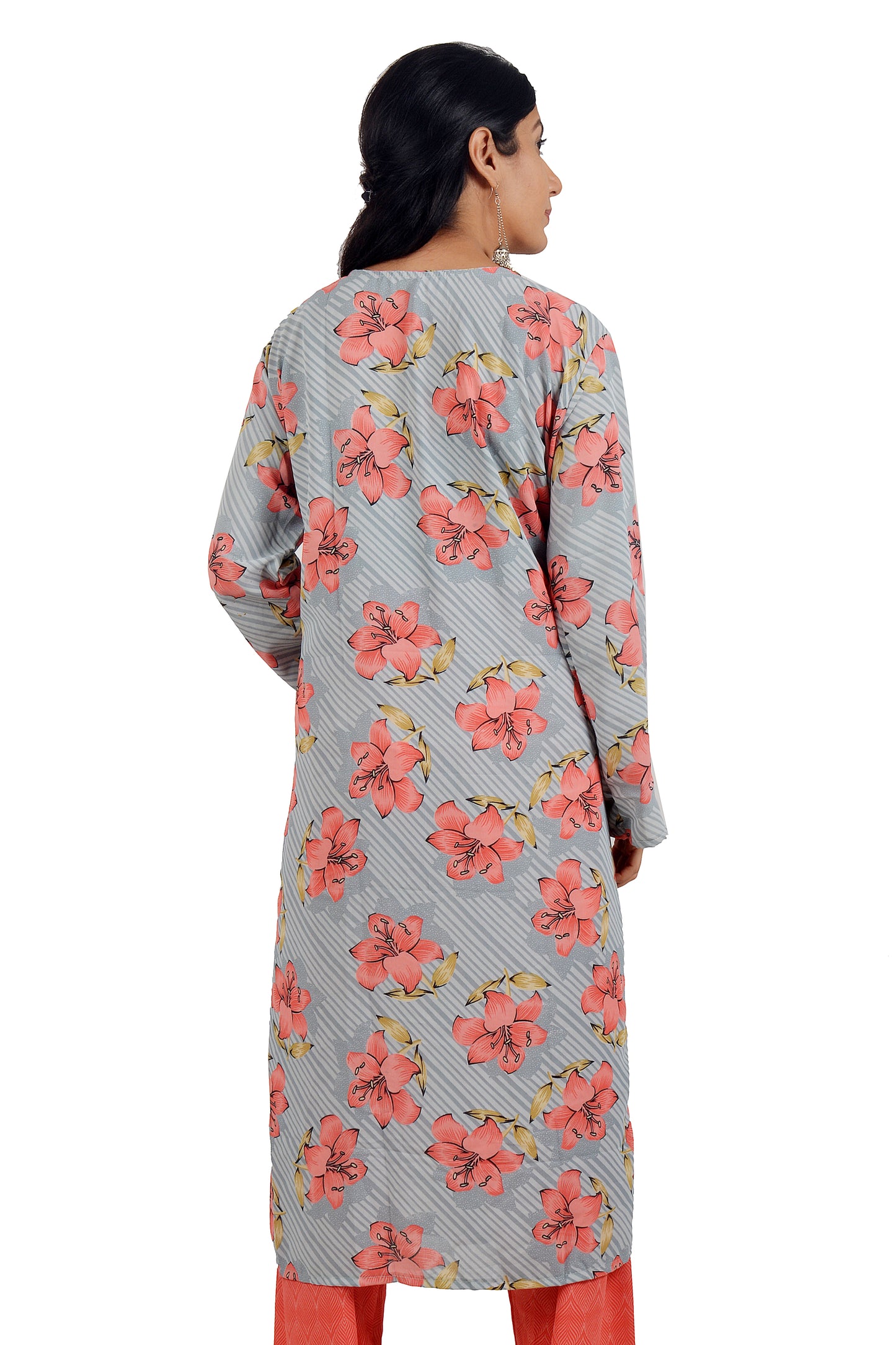 Printed Crepe Salwar Kameez dress Plus chest size 48 Long sleeves