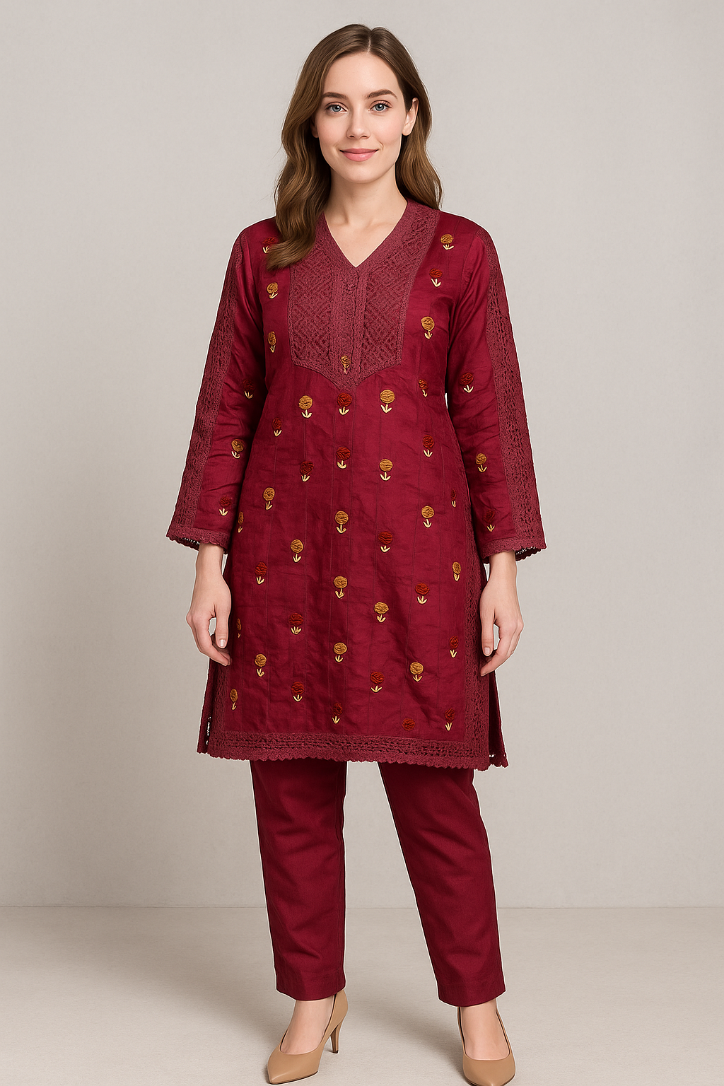 Pink  salwar kameez Dupatta set  chest  Size 42