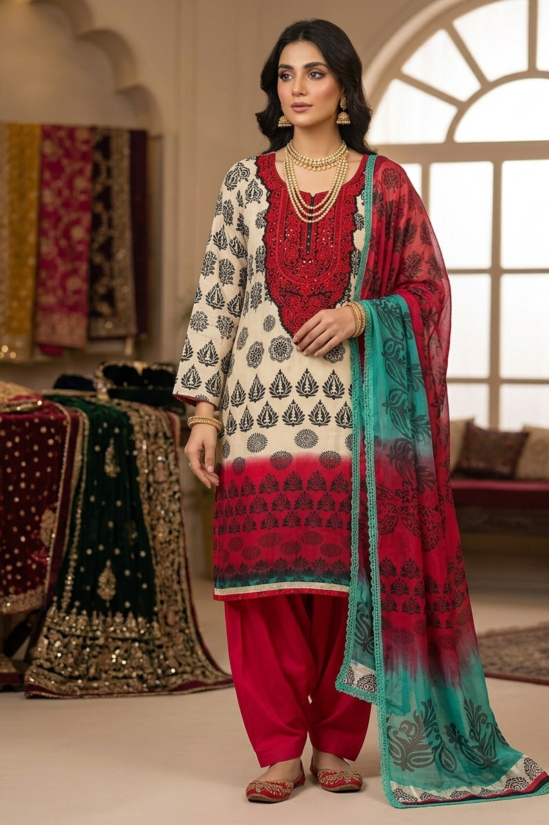 Plus size 60 Short sleeve Salwar kameez dress Embroidered