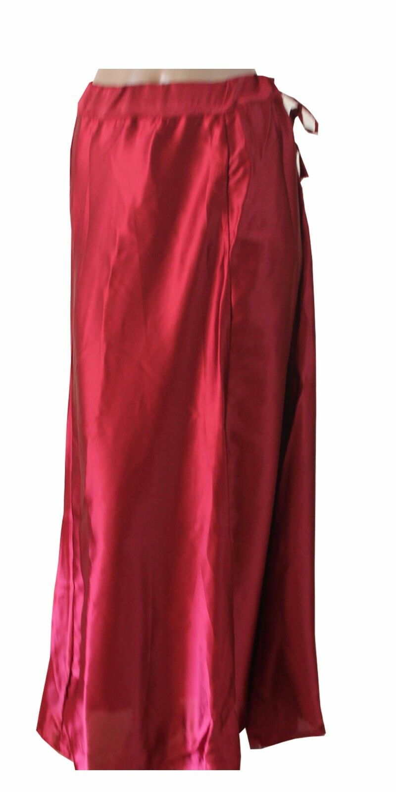 Burgundy  Satin Indian saree Petticoat Underskirt belly dancing Lehanga slip