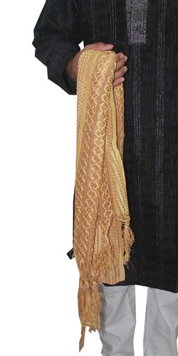 Gold Men’s Dupatta – Traditional Sherwani  Kurta Stole