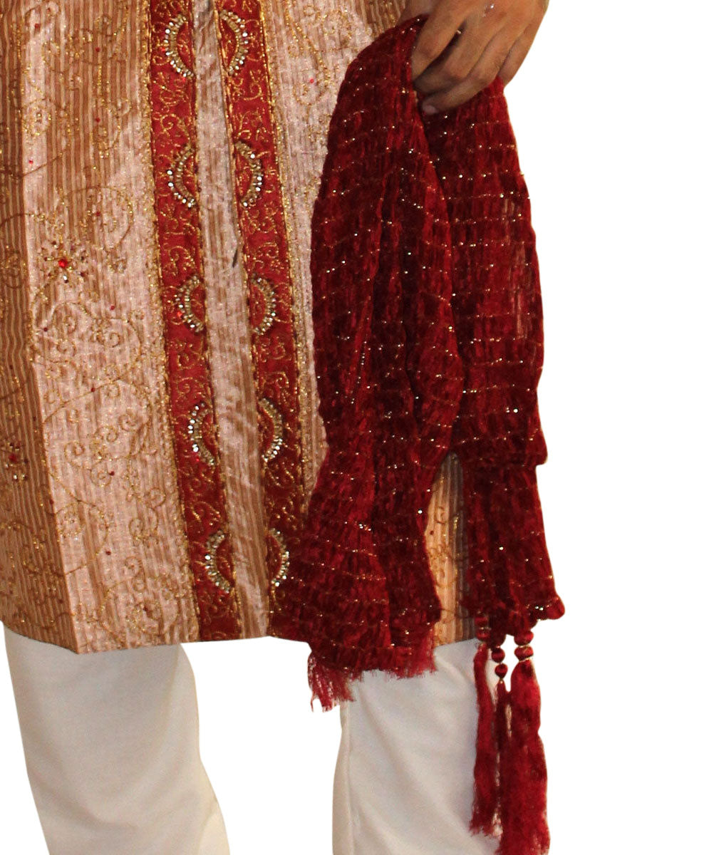 Burgundy Dupatta for Men Match  Indian Wedding Sherwani Kurta
