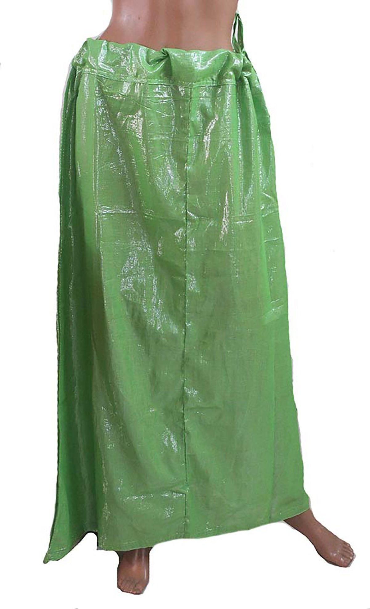 Green Shimmer Cotton Petticoat for Sarees and Lehengas – Adjustable Drawstring Waist